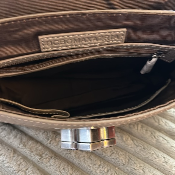 BCBGMaxAzria Gray Shoulder Bag Handbag Braided Handle Cool Turn-Lock Feature - Picture 11 of 17